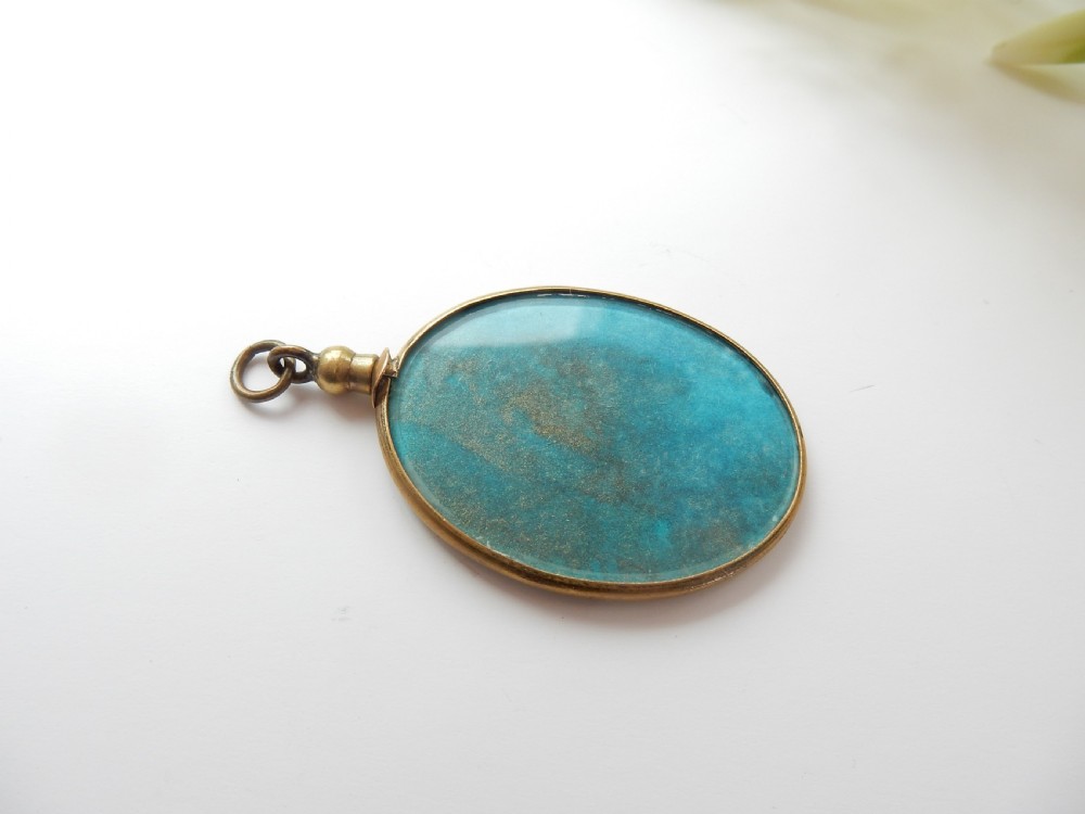 Antique Glass Locket depicting Painted Portrait of a Fairy View VI