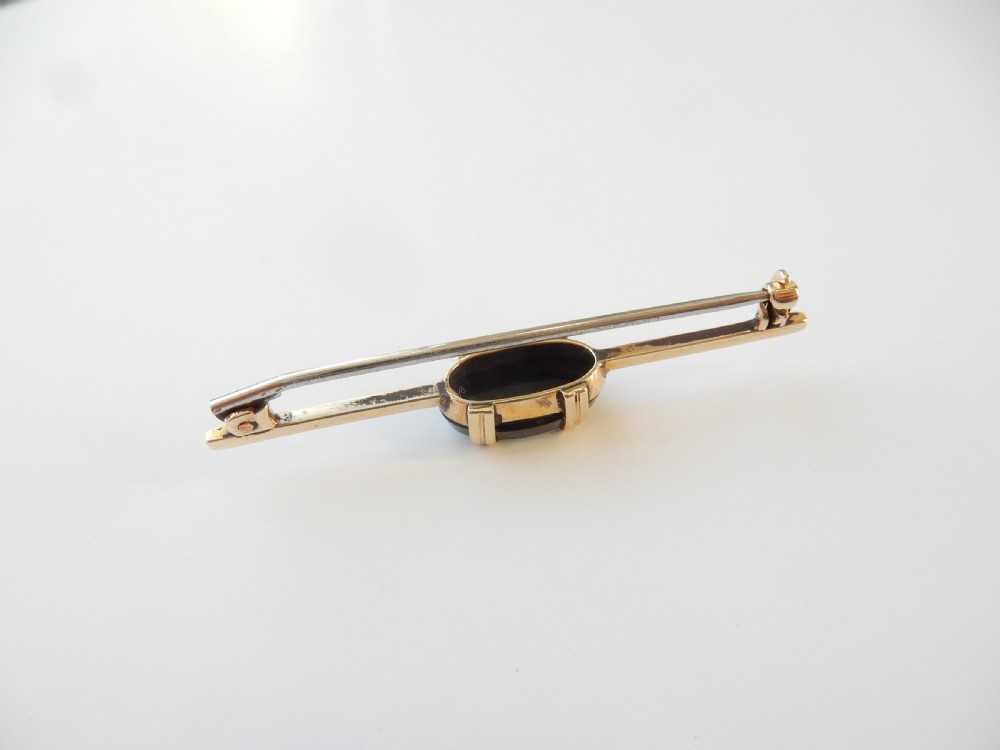 Antique 9ct Gold Opal Doublet Brooch  View VI