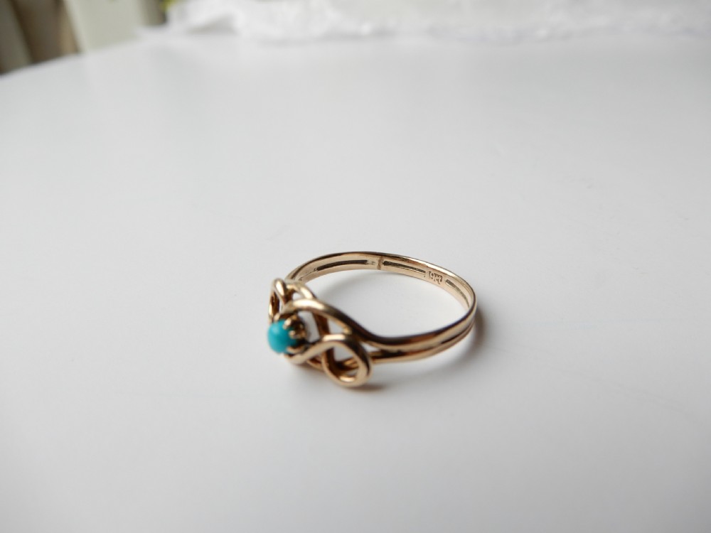  Antique 9ct Gold Turquoise Ring View IV