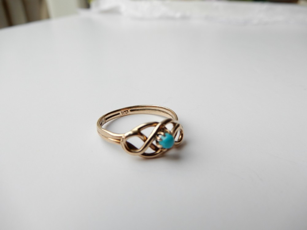 Antique 9ct Gold Turquoise Ring View VI