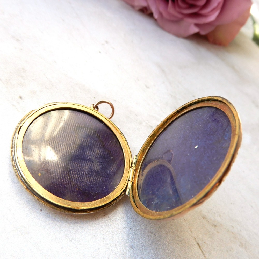 Antique 9ct Gold Back & Front Paste Locket View VIII