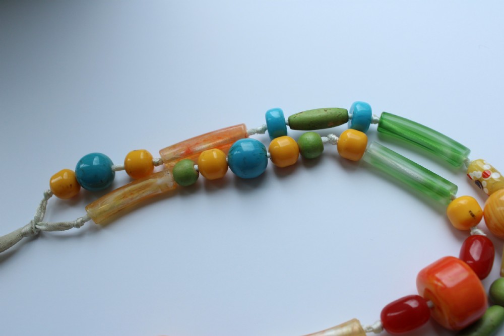 Antique Bakelite Butterscotch Amber Bead Necklace View V