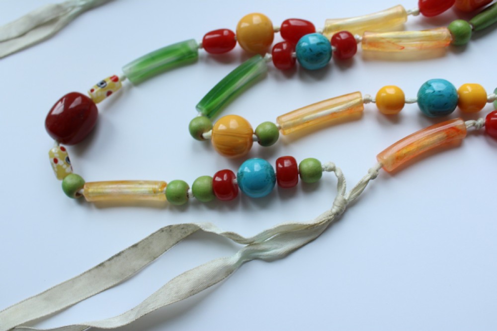 Antique Bakelite Butterscotch Amber Bead Necklace View VII
