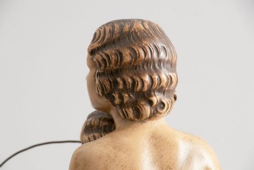 ART DECO STATUETTE OF MOTHER CHILD BY B REZL C1920 - ADDITIONAL PHOTO 5