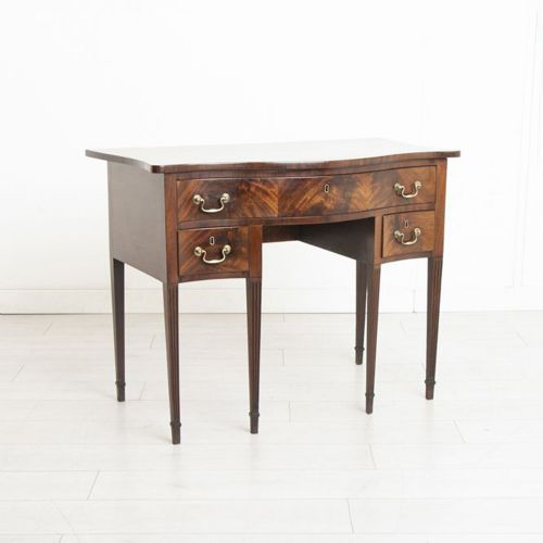 ANTIQUE GEORGIAN MAHOGANY SERPENTINE WRITING TABLE - ADDITIONAL PHOTO 1