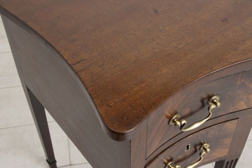 ANTIQUE GEORGIAN MAHOGANY SERPENTINE WRITING TABLE - ADDITIONAL PHOTO 10