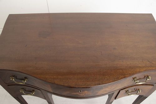 ANTIQUE GEORGIAN MAHOGANY SERPENTINE WRITING TABLE - ADDITIONAL PHOTO 11