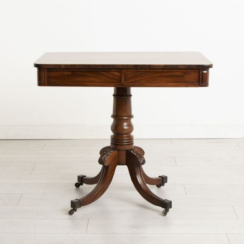 Regency Mahogany Center Table with Rosewood Crossbanded Top
