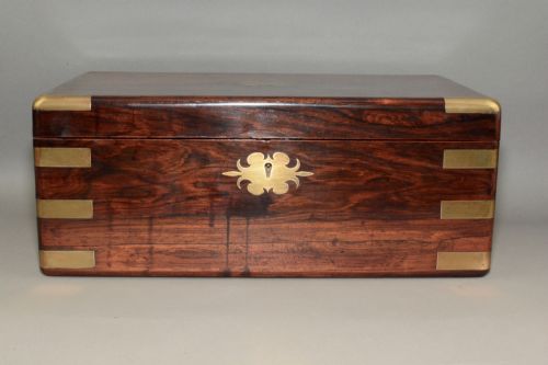 A LARGE REGENCY PERIOD MILITARY WRITING SLOPE BOX - ADDITIONAL PHOTO 2