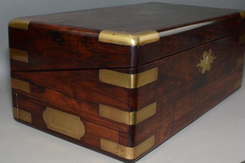 A LARGE REGENCY PERIOD MILITARY WRITING SLOPE BOX - ADDITIONAL PHOTO 3
