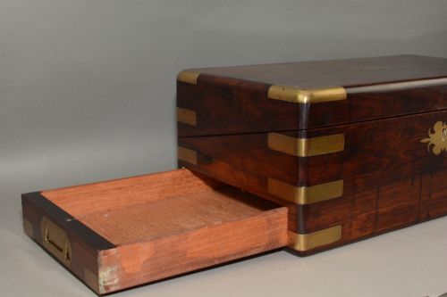 A LARGE REGENCY PERIOD MILITARY WRITING SLOPE BOX - ADDITIONAL PHOTO 4