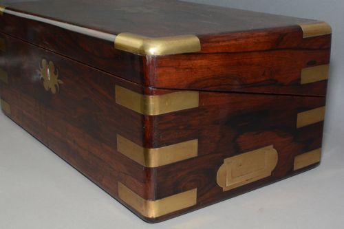 A LARGE REGENCY PERIOD MILITARY WRITING SLOPE BOX - ADDITIONAL PHOTO 5