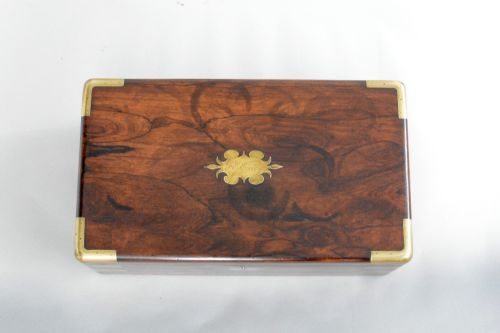 A LARGE REGENCY PERIOD MILITARY WRITING SLOPE BOX - ADDITIONAL PHOTO 7