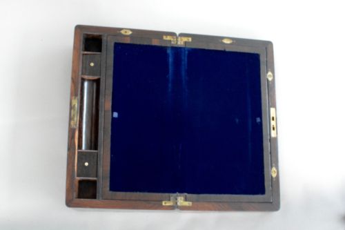 A LARGE REGENCY PERIOD MILITARY WRITING SLOPE BOX - ADDITIONAL PHOTO 8