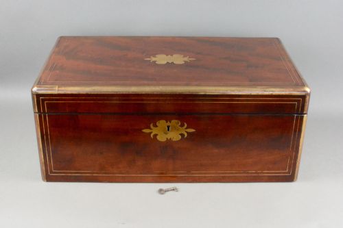 A LARGE REGENCY PERIOD WRITING SLOPE BOX C 1820