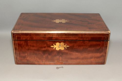 A LARGE REGENCY PERIOD WRITING SLOPE BOX C 1820 - ADDITIONAL PHOTO 1