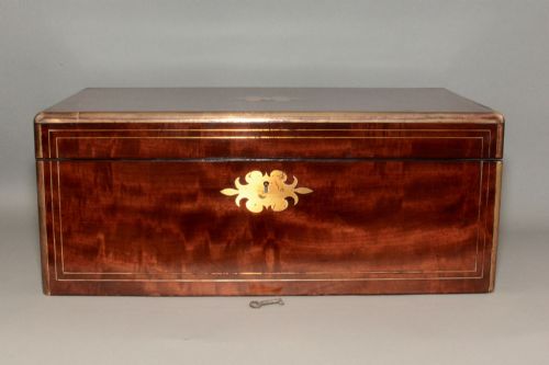 A LARGE REGENCY PERIOD WRITING SLOPE BOX C 1820 - ADDITIONAL PHOTO 2