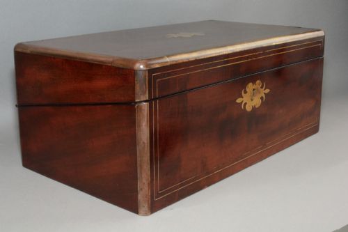 A LARGE REGENCY PERIOD WRITING SLOPE BOX C 1820 - ADDITIONAL PHOTO 3