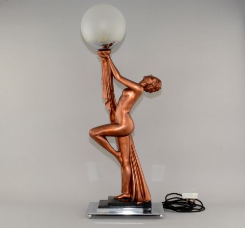 A British 1930'S Art Deco Lady Lamp.