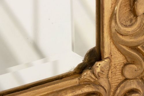 ITALIAN GILTWOOD CRESTED ANTIQUE MIRROR 19TH C - ADDITIONAL PHOTO 4