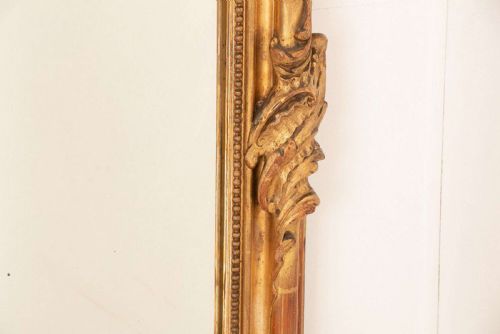 ANTIQUE FRENCH MIRROR LARGE GILT ON RED CAMEL CRESTED MIRROR C1880 - ADDITIONAL PHOTO 6