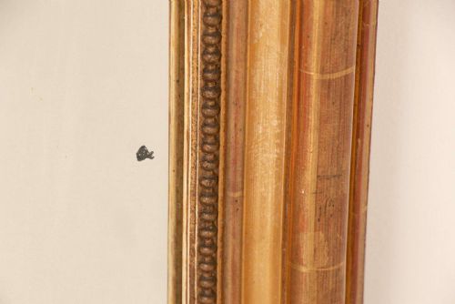 ANTIQUE FRENCH MIRROR LARGE GILT ON RED CAMEL CRESTED MIRROR C1880 - ADDITIONAL PHOTO 7