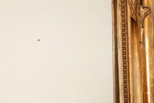 ANTIQUE FRENCH MIRROR LARGE GILT ON RED CAMEL CRESTED MIRROR C1880 - ADDITIONAL PHOTO 8