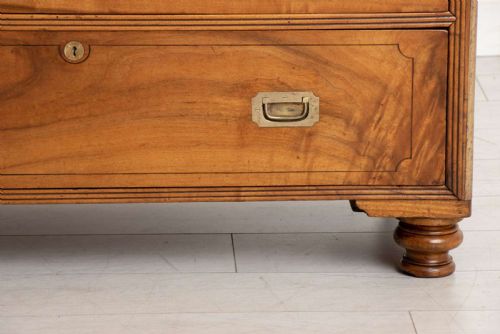 ANTIQUE CHINESE EXPORT CAMPHORWOOD MILITARY CAMPAIGN SECRETAIRE CHEST 1830'S - ADDITIONAL PHOTO 7