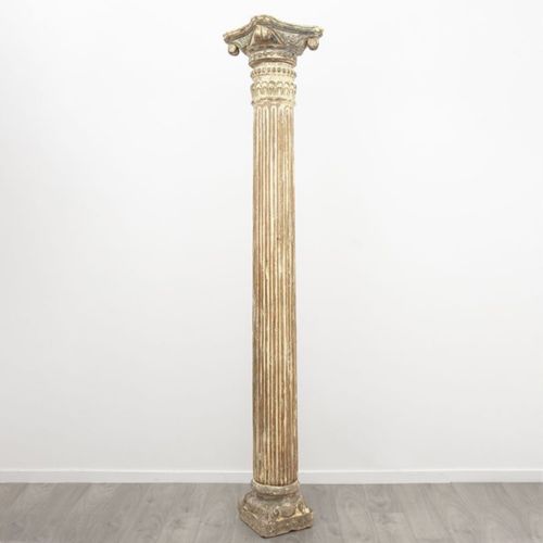 VERY LARGE 19TH CENTURY STONE WOOD COLUMN - ADDITIONAL PHOTO 1