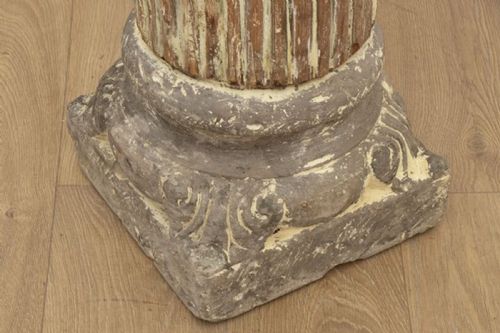 VERY LARGE 19TH CENTURY STONE WOOD COLUMN - ADDITIONAL PHOTO 8