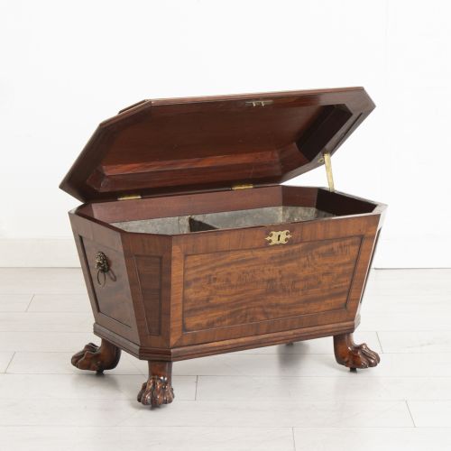 GEORGIAN FLUTED TOPPED MAHOGANY CELLARETTE C1820S - ADDITIONAL PHOTO 2