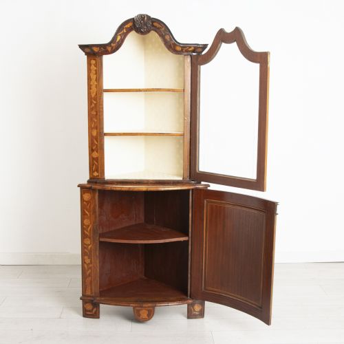 DUTCH MARQUETRY INLAID CORNER CUPBOARD C1820S - ADDITIONAL PHOTO 1
