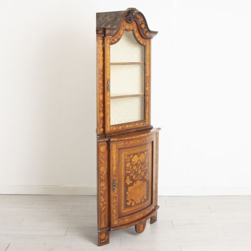 DUTCH MARQUETRY INLAID CORNER CUPBOARD C1820S - ADDITIONAL PHOTO 2