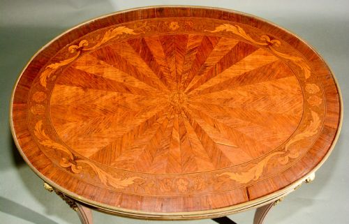 A 19TH CENTURY GILT BRONZE MOUNTED LOUIS XV TABLE ON HOOF FEET - ADDITIONAL PHOTO 4