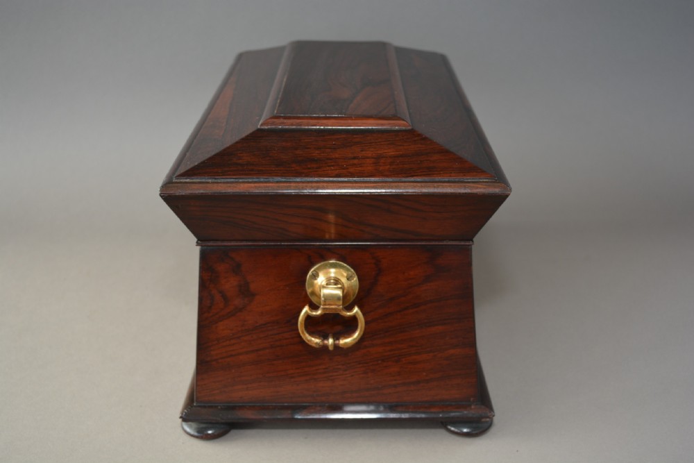 Large Rosewood William IV sarcophagus tea caddy English circa.1835 View II