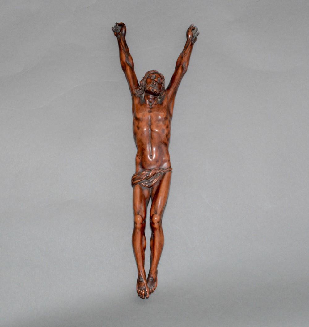 A hand carved fruitwood corpus figure from the 18th century View II
