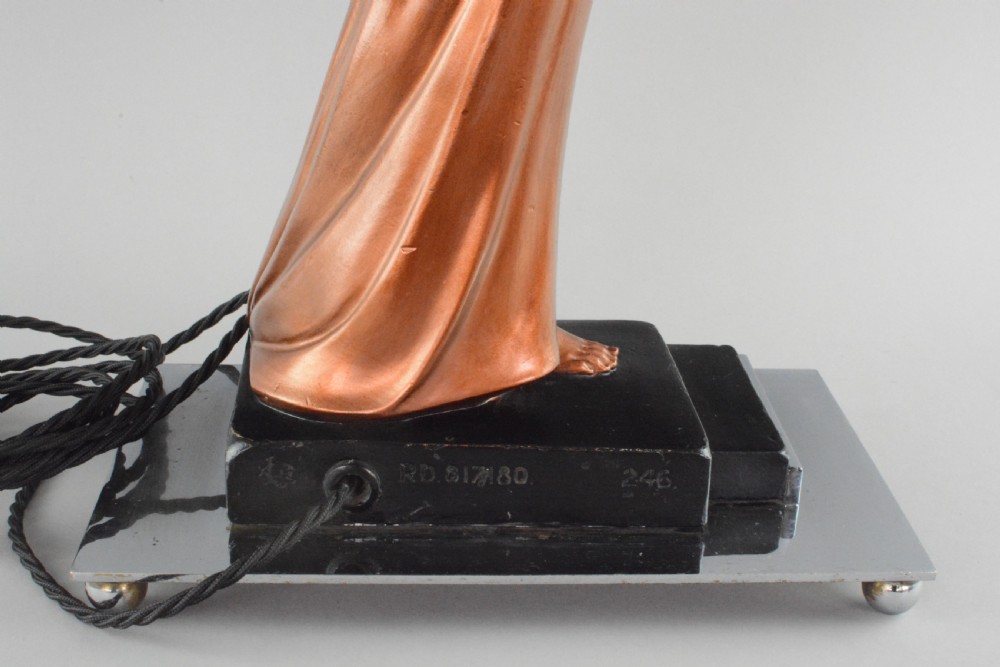 A British 1930's Art Deco lady lamp. View VI