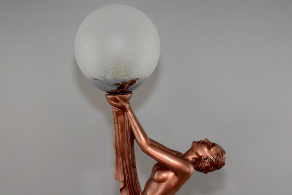 A British 1930's Art Deco lady lamp. View VII