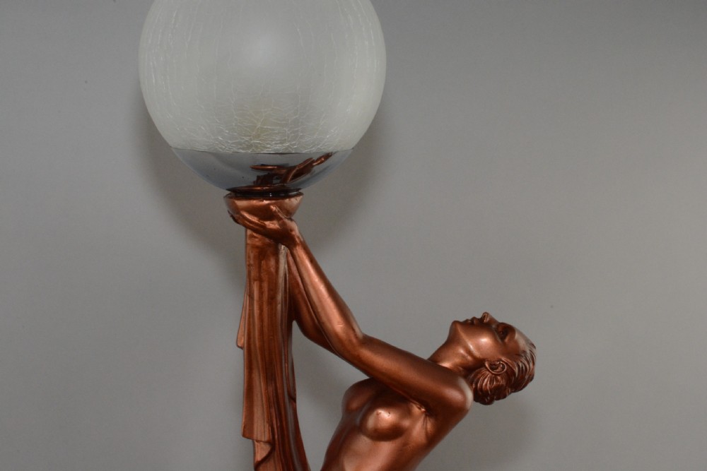A British 1930's Art Deco lady lamp. View VIII