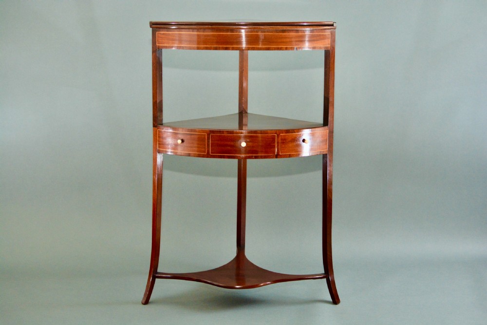 English George III corner wash stand table.