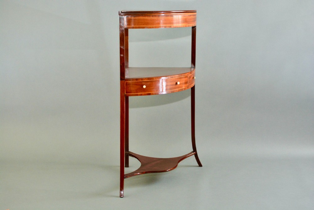 English George III corner wash stand table. View II