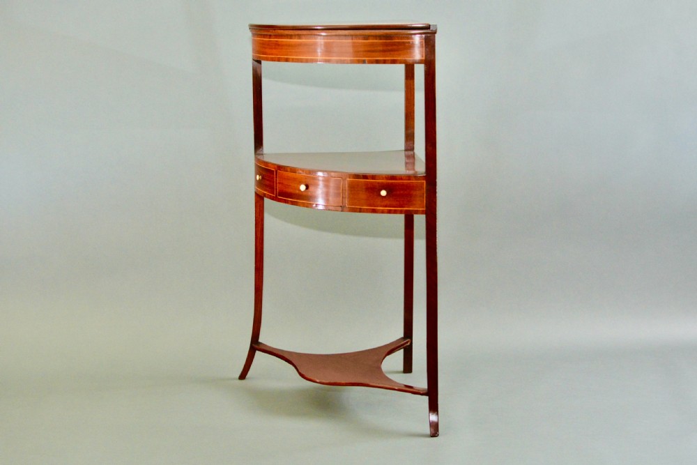English George III corner wash stand table. View III