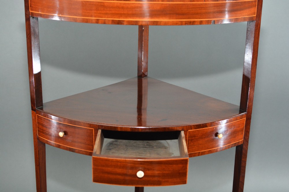 English George III corner wash stand table. View IV