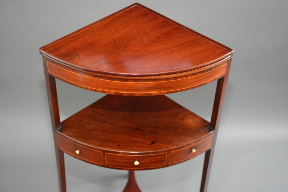 English George III corner wash stand table. View V