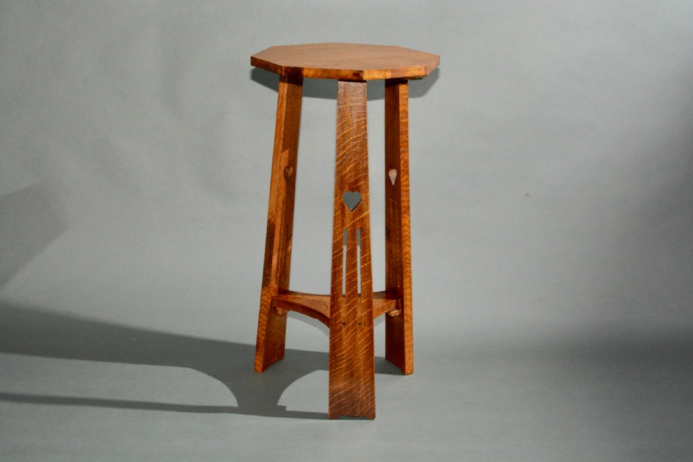 A simple stylish Arts and Crafts oak lamp table View II