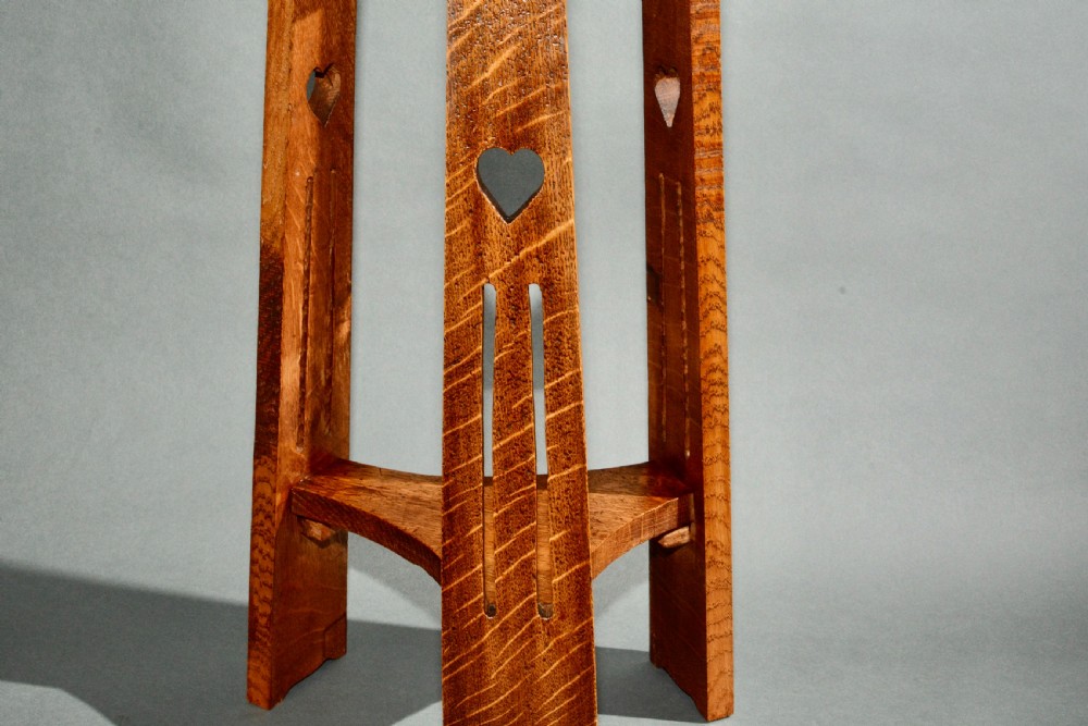 A simple stylish Arts and Crafts oak lamp table View III