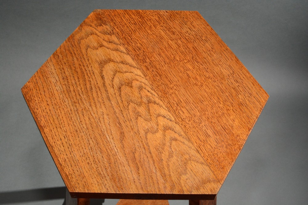 A simple stylish Arts and Crafts oak lamp table View IV