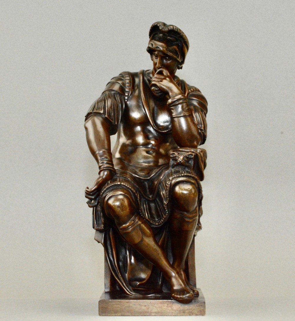 A bronze Sculpture Lorenzo de Medici after Michelangelo Rtion Sauvage