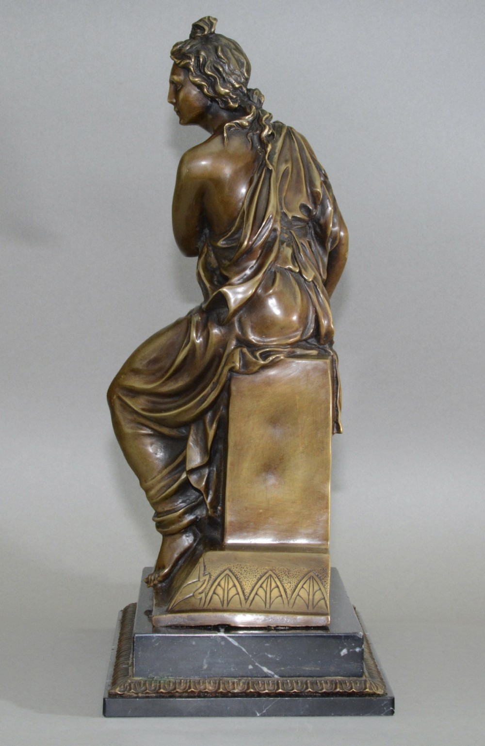 A neoclassical style bronze lady on detailed plinth base View V