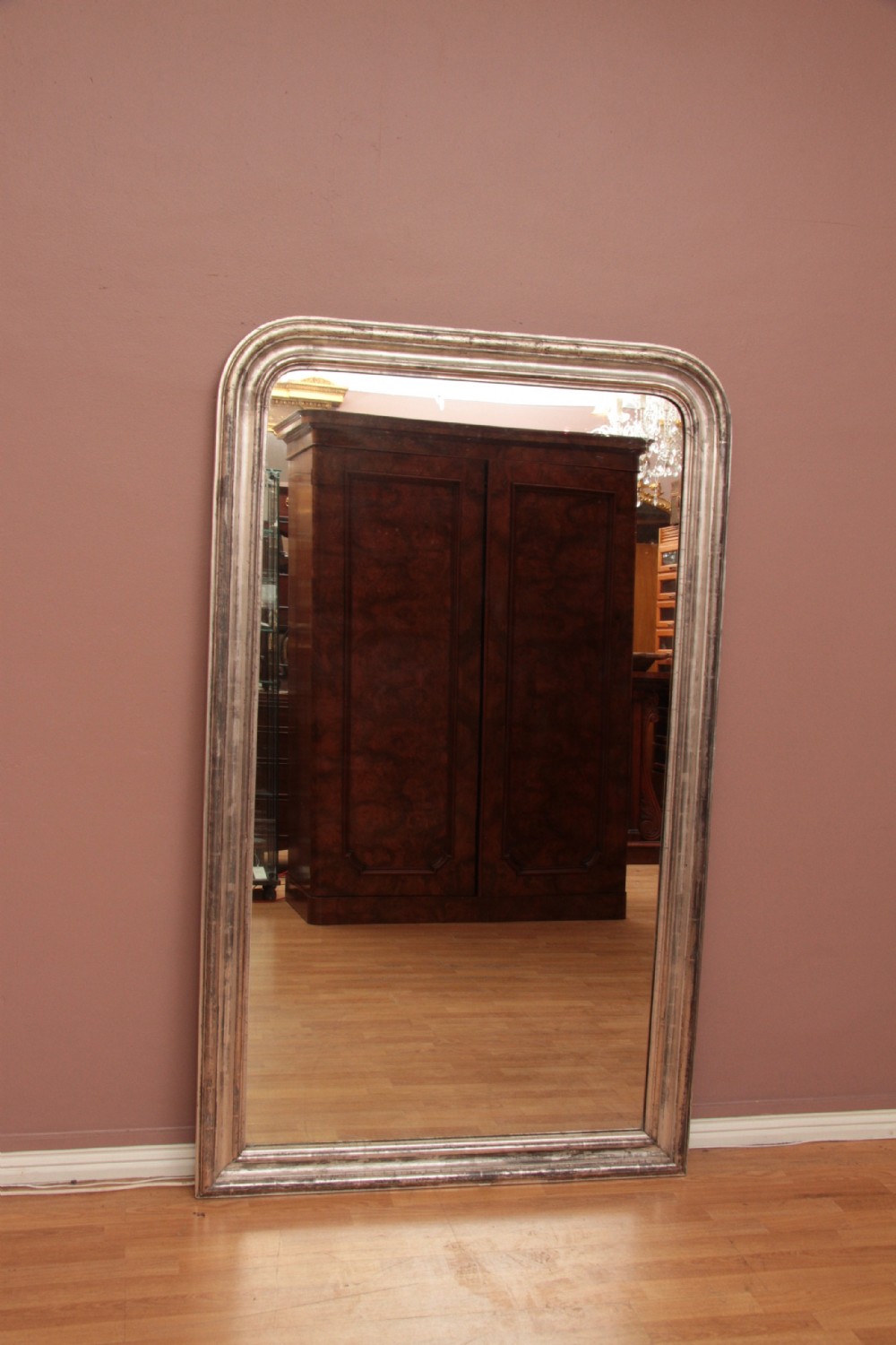 A French 19thC Silver gilt large Louis Phillipe mirror
